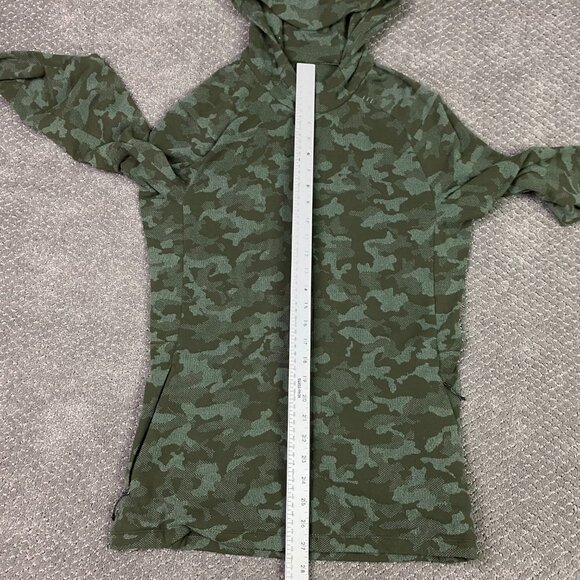Lululemon Surge Warm Full Zip Jacquard Jacket Hoodie Men's Medium Camo Green Gym - Picture 9 of 10